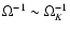 $\Omega^{-1}\sim
\Omega_K^{-1}$
