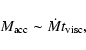 \begin{displaymath}%
M_{\rm acc} \sim \dot M t_{\rm visc},
\end{displaymath}