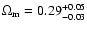 $\Omega_{\rm m} = 0.29^{+0.05}_{-0.03}$