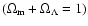 $(\Omega _{\rm m} + \Omega _{\Lambda } = 1)$