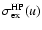 $\sigma^{\rm HP}_{\rm ex}(u)$