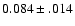 $0.084\pm.014$