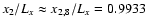 $x_2/L_x \approx x_{2,8}/L_x=0.9933$