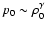 $p_0 \sim \rho _0
^\gamma$
