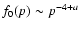 $f_{0}(p)\sim p^{-4+a}$