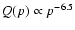 $Q(p)\propto p^{-6.5}$