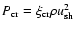 $P_{{\rm cr}} =\xi_{{\rm cr}}\rho u_{{\rm sh}}^{2}$