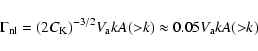 \begin{displaymath}\Gamma_{{\rm nl}}=(2C_{{\rm K}})^{-3/2}V_{{\rm a}}kA({>}k)\approx
0.05V_{{\rm a}}kA({>}k)
\end{displaymath}