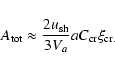 \begin{displaymath}A_{{\rm tot}}\approx\frac{2u_{{\rm sh}}}{3V_a}
aC_{{\rm cr}}\xi_{{\rm cr}.
}
\end{displaymath}