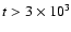 $t>3\times10^{3}$
