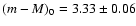 $(m-M)_{0}=3.33\pm0.06$