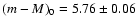 $(m-M)_{0}=5.76\pm0.06$