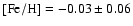 ${\rm [Fe/H]}=-0.03 \pm0.06$