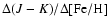 $\Delta(J-K)/\Delta{\rm [Fe/H]}$