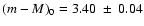 $(m-M)_{0}=3.40~\pm~0.04$