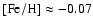${\rm [Fe/H]} \approx -0.07$