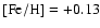 ${\rm [Fe/H]}=+0.13$
