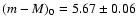 $(m-M)_{0}=5.67\pm0.06$