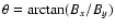 $\theta =\arctan (B_x/B_y)$