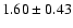 $1.60 \pm{0.43}$