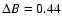 $\Delta B =
0.44$