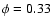 $\phi = 0.33$