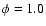 $\phi =1.0$