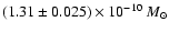 $(1.31\pm 0.025) \times 10^{-10}~M_{\odot}$