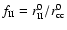 $f_{\rm II} = r^0_{\rm II}/
r^0_{\rm cc}$