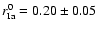 $r^0_{\rm Ia} = 0.20\pm0.05$