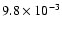 $9.8\times10^{-3}$