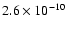 $2.6\times10^{-10}$