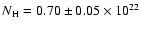 $N_{\rm H} = 0.70\pm0.05 \times 10^{22}$