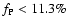 $f_{\rm P} < 11.3\%$