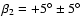 $\beta_2=+5^{\circ}\pm5^{\circ}$