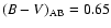 $(B-V)_{\rm AB}=0.65$