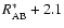 $R_{\rm AB}^*+2.1$