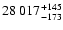 $\rm 28~017 ^{+145} _{-173}$