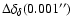 $\Delta\delta_{\delta}(0.001'')$