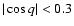 $\vert\cos q\vert<0.3$