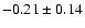 $-0.21\pm 0.14$