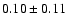 $ 0.10 \pm 0.11 $