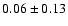 $ 0.06 \pm 0.13 $