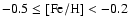 $\rm -0.5\le [Fe/H]< -0.2$