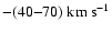 $-(40 {-} 70) ~\mbox{km}~\mbox{s}^{-1}$