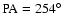$\rm PA=254\hbox{$^\circ$ }$