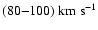 $ (80
{-} 100) ~\mbox{km}~\mbox{s}^{-1}$