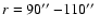 $r=90\hbox{$^{\prime\prime}$ }{-} 110\hbox{$^{\prime\prime}$ }$