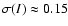 $\sigma(I)\approx 0.15$