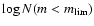 $\log N(m<m_{\rm lim})$